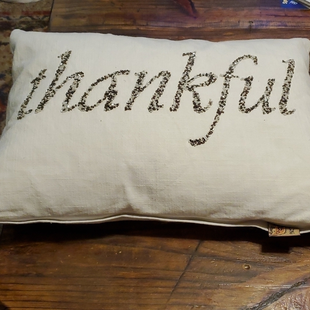 DEVI Designs Cotton Thankful Pillow